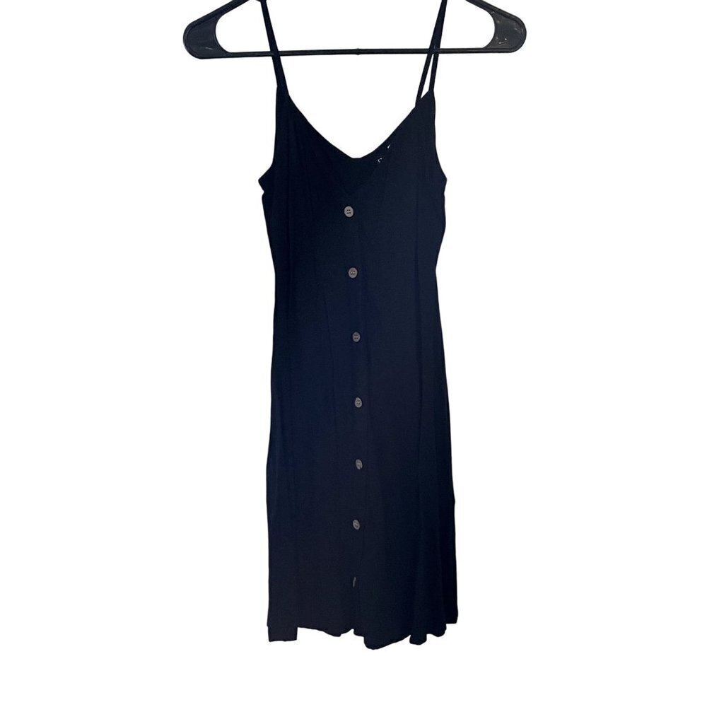 H&M Divided little black dress button detail v-neck casual summer staple